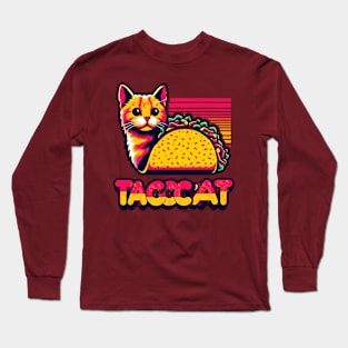 Taco Cat Retro Art Long Sleeve T-Shirt